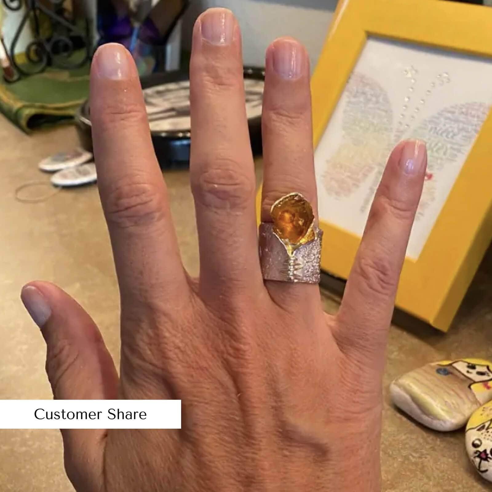 corliss iconic raw citrine ring in white rhodium & 18k gold plated sterling silver corliss iconic raw citrine ring in white rhodium & 18k gold plated sterling silver