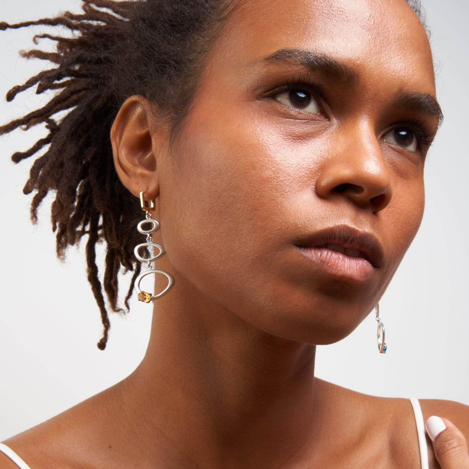 alba iconic design 925 silver earrings with natural citrine & blue topaz alba iconic design 925 silver earrings with natural citrine & blue topaz