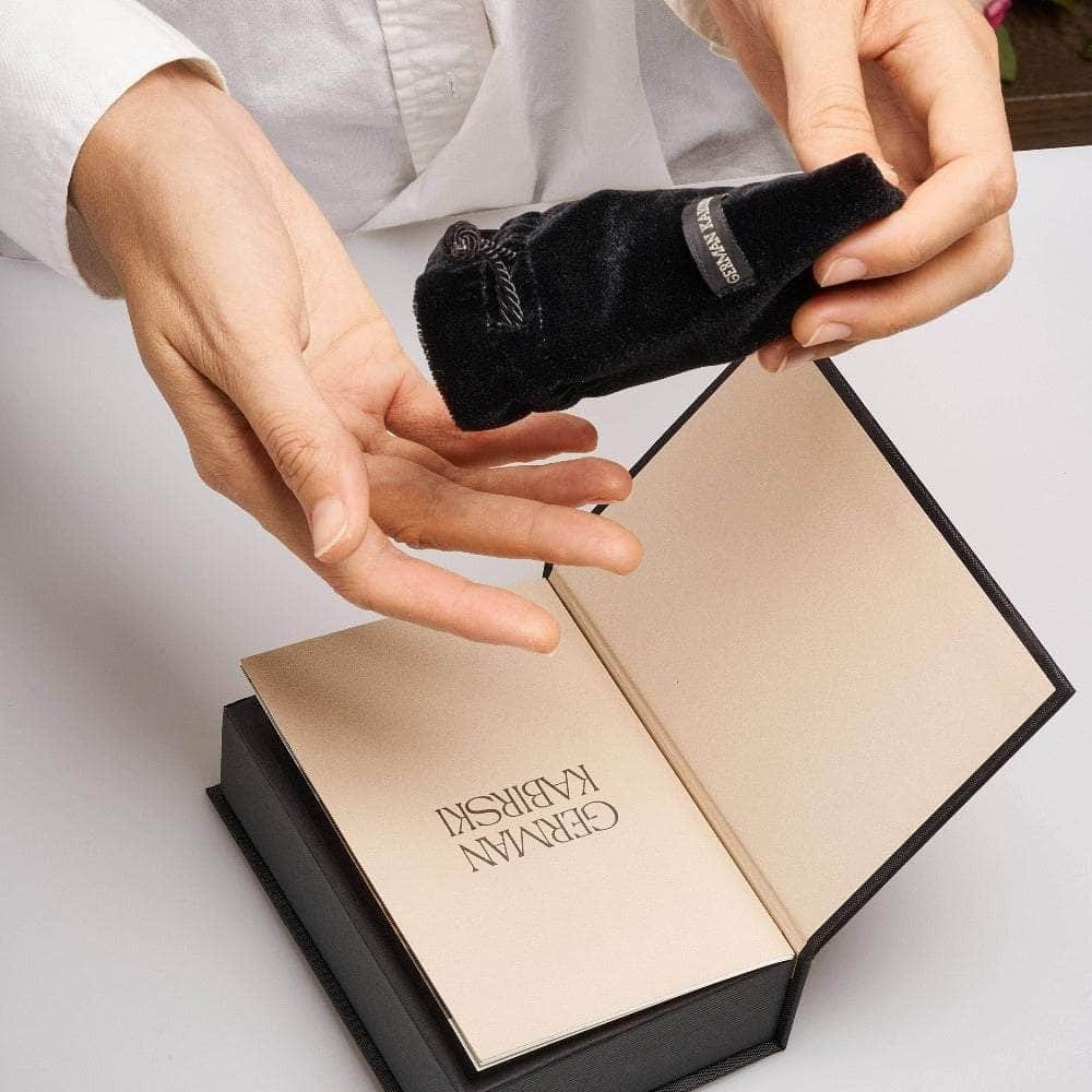 laurel handmade open band silver ring with baroque pearl & rhodolite laurel handmade open band silver ring with baroque pearl & rhodolite