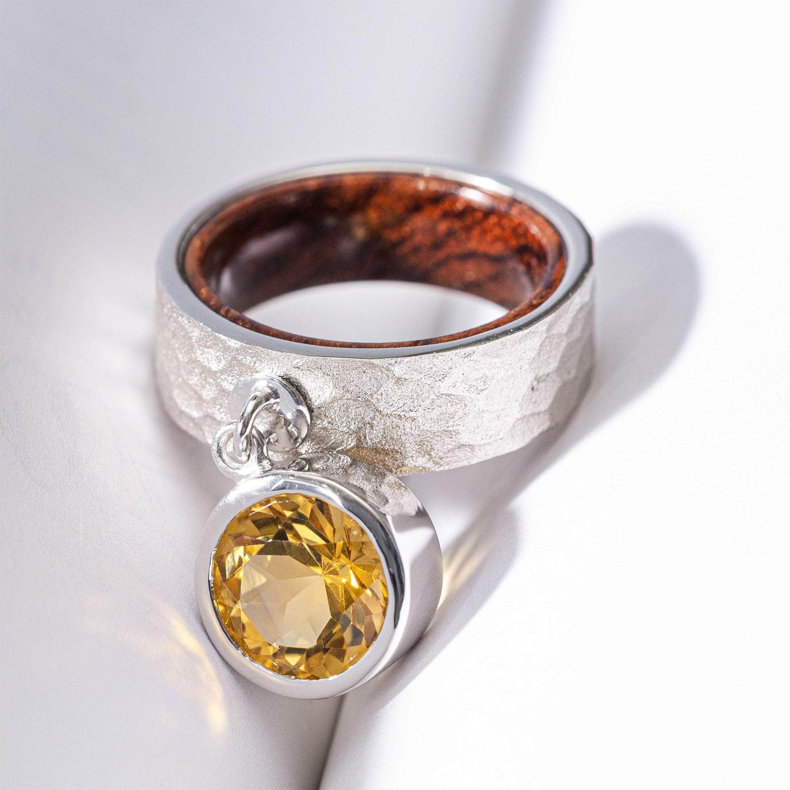 peri handmade sterling silver & rosewood ring with natural oval citrine peri handmade sterling silver & rosewood ring with natural oval citrine