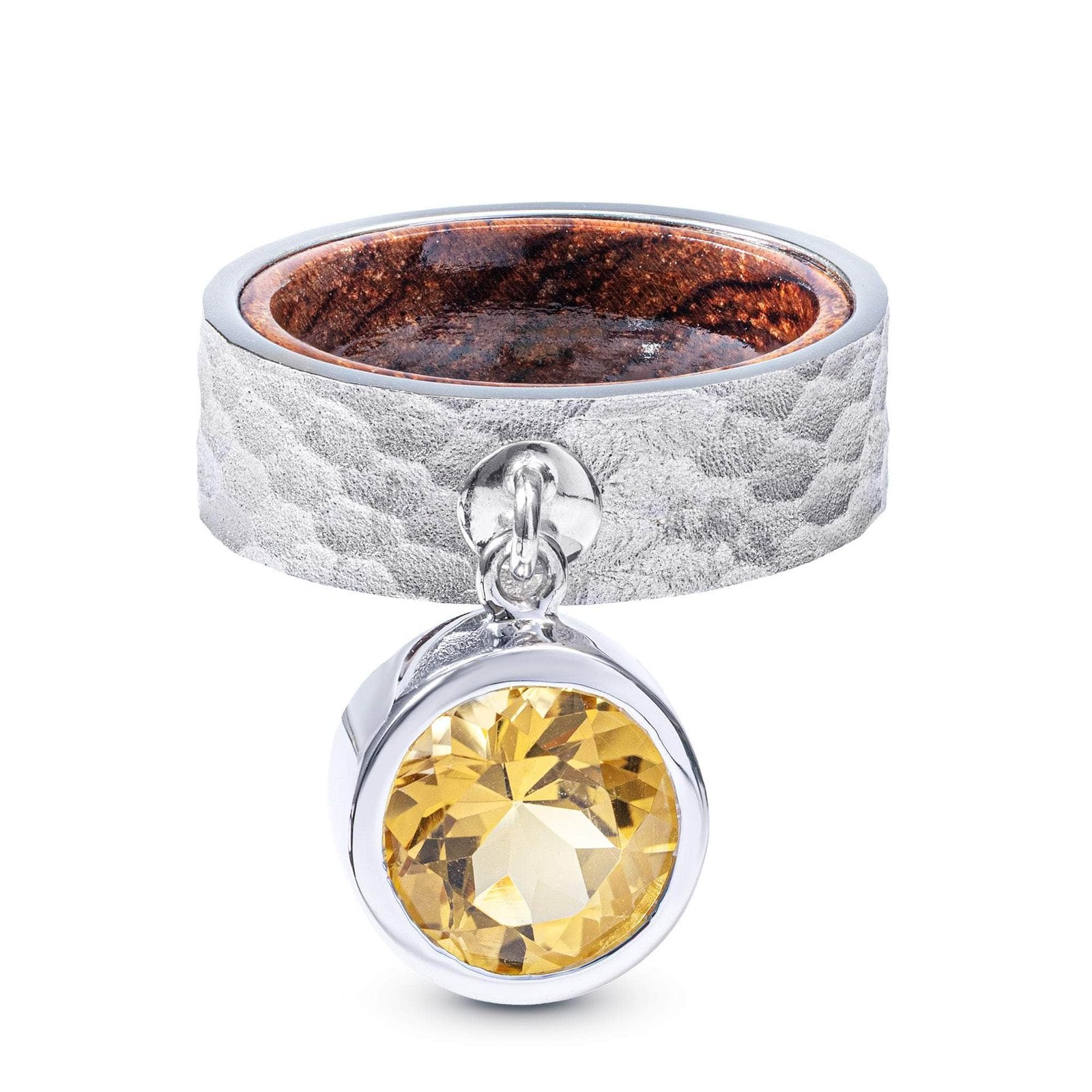 peri handmade sterling silver & rosewood ring with natural oval citrine peri handmade sterling silver & rosewood ring with natural oval citrine